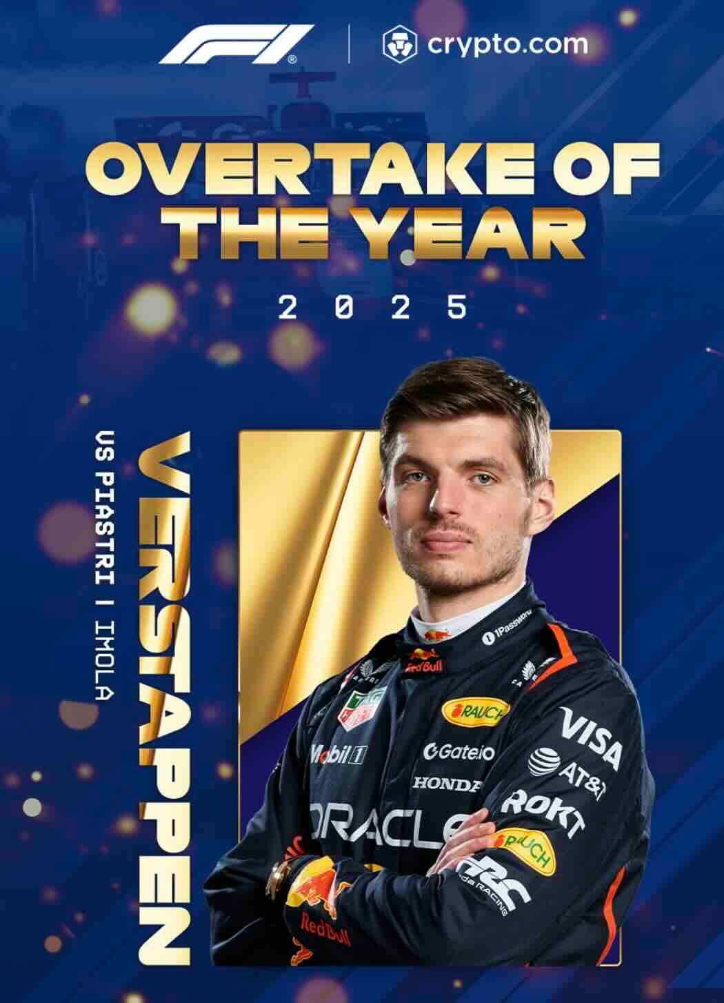 フェルスタッペン、F1・2025シーズンの年間ベスト・オーバーテイク賞を受賞