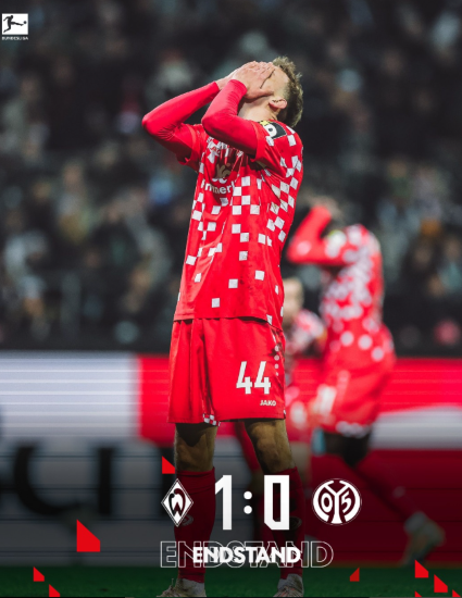 佐野海舟所属のマインツ、2人退場のブレーメンに敗れる