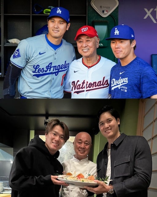 大谷翔平&山本由伸 超高級和食店シェフ・松久信幸との3ショット公開し話題に