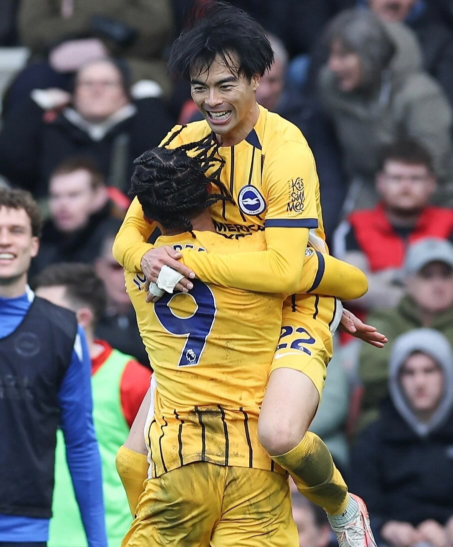 三笘薫、公式戦3試合連発弾でブライトン大勝！