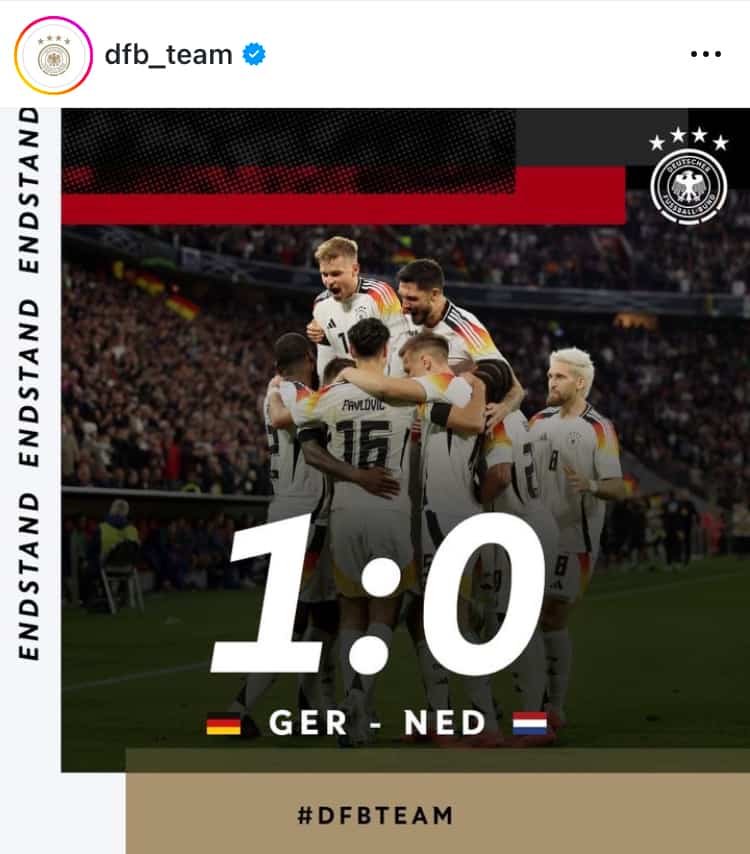 UEFAネーションズリーグでドイツがオランダに1-0の勝利！ルウェリングのゴールが決勝点