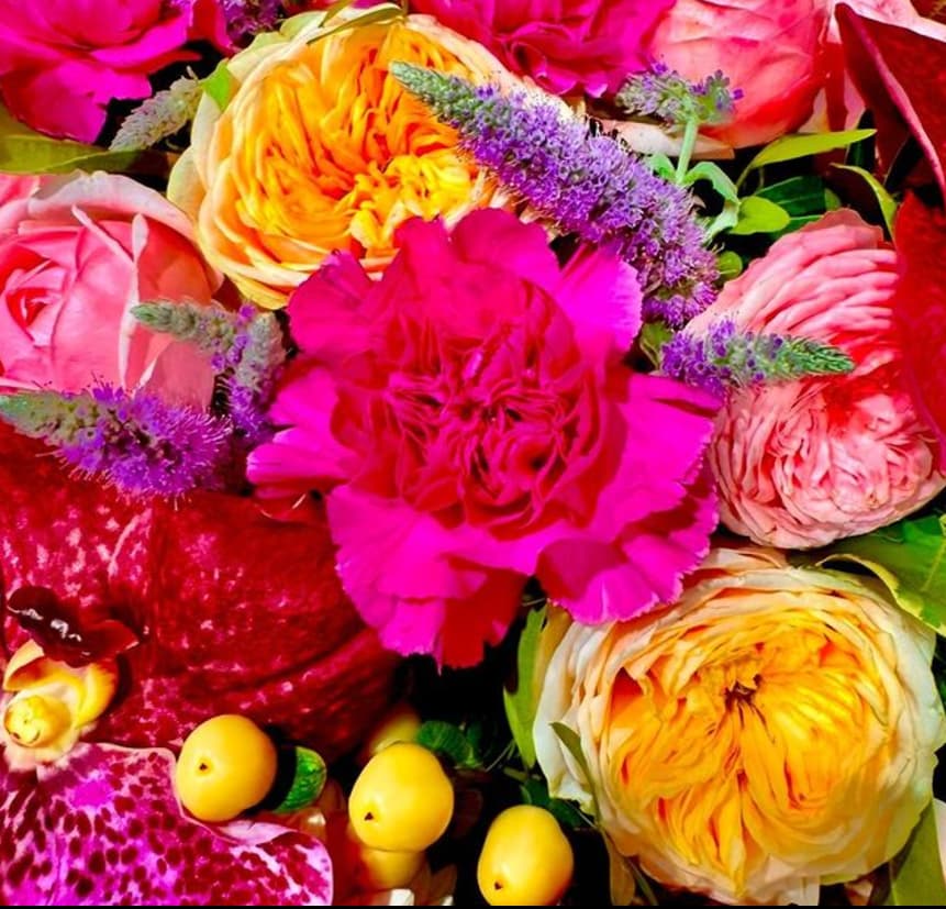 夏木マリ、鮮やかな花でファンにエールを送る！