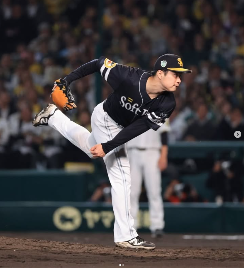 ソフトバンク・松本晴が勝利を報告