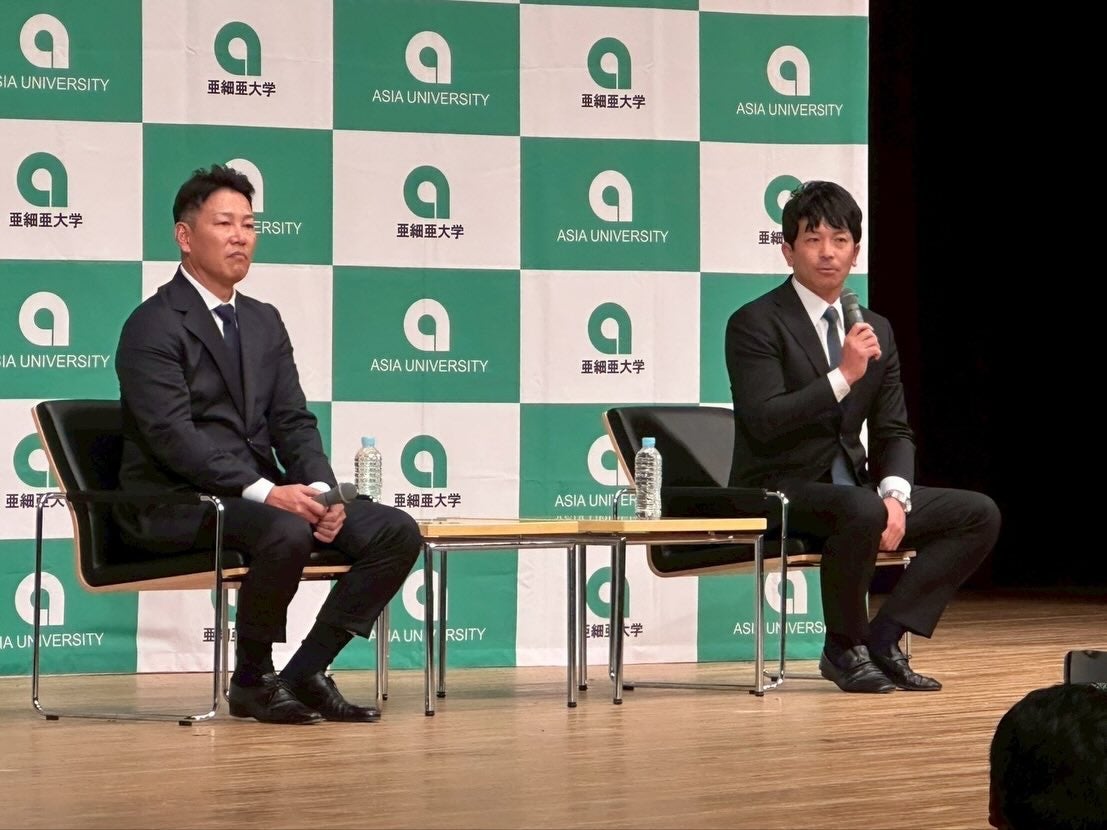 松田宣浩が母校・亜細亜大学で侍JAPAN井端監督とWBC壮行会に出席