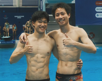 玉井陸斗、シンクロ8位で笑顔の報告！週末は個人戦へ「頑張りみゃす」宣言に期待高まる