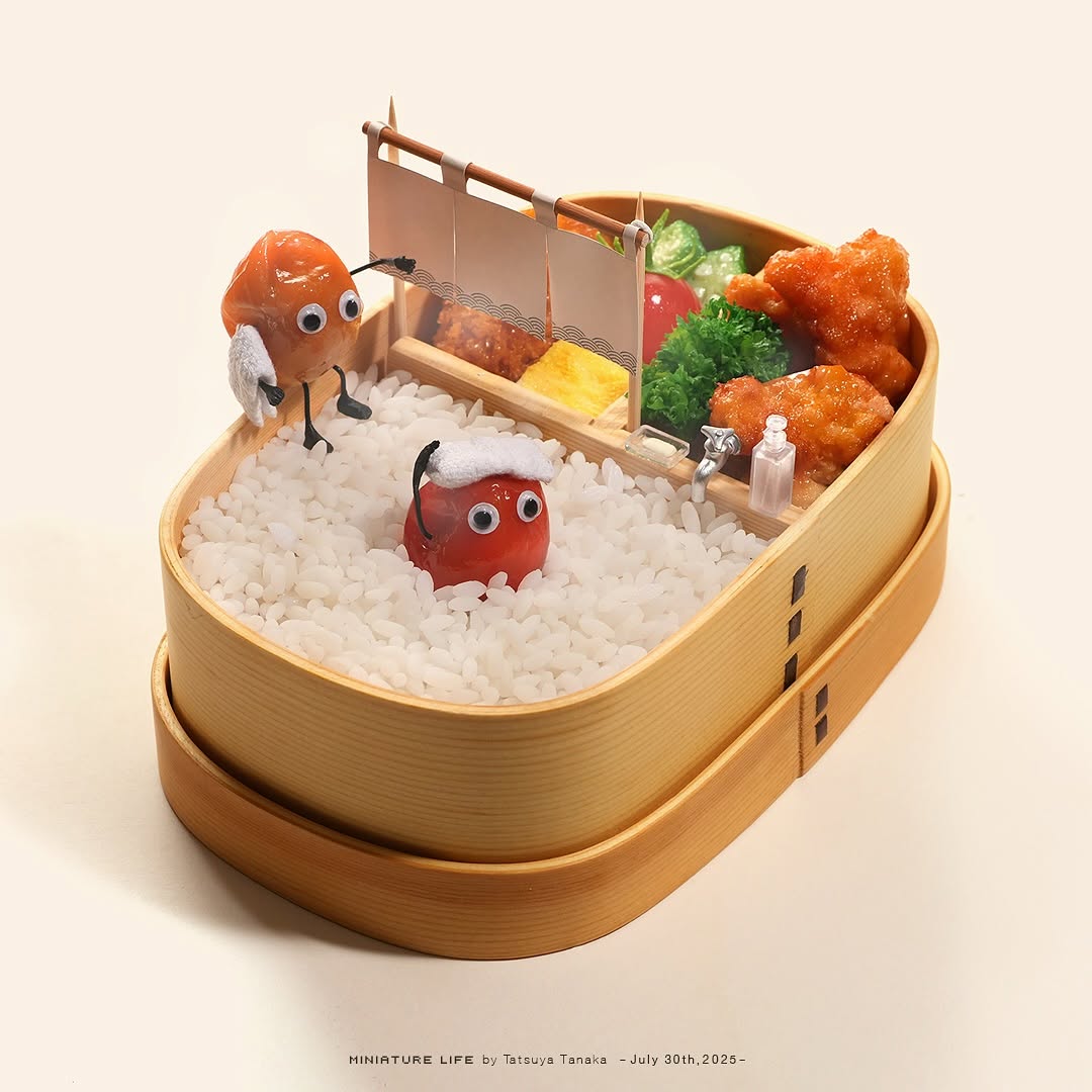 田中達也、梅干しの日に「梅干し入浴」お弁当で再現が話題