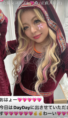 ギャルかわ人気タレント「DayDay」出演を報告