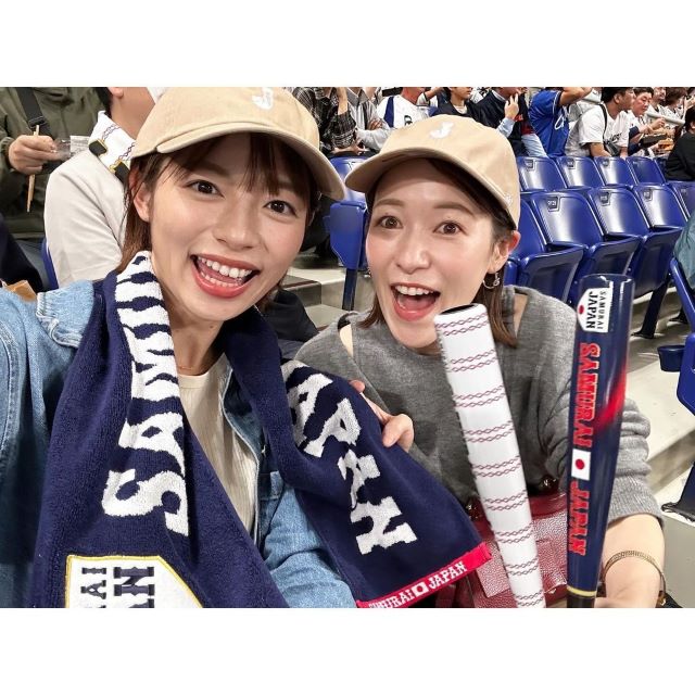 「最高に楽しかった〜！！！」中京テレビ・阿部芳美アナ、初戦突破の侍ジャパンの試合に大興奮ショットが話題！