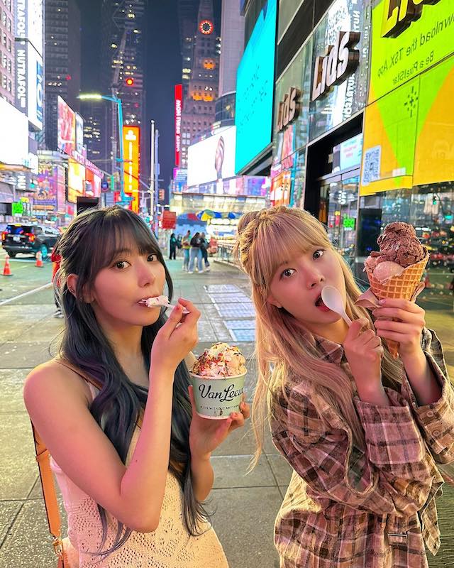 カムバック中のルセラフィムが渡米！アイスを食べるメンバーが可愛すぎる🍨💖