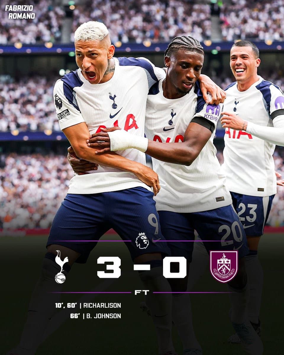 トッテナムが開幕戦でバーンリーに快勝　ロマーノ「完璧なスタート」と投稿