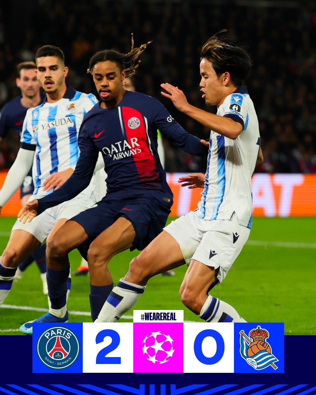 「エンバぺは止められない…」レアル・ソシエダがPSGに敗戦/UEFAチャンピオンズリーグ