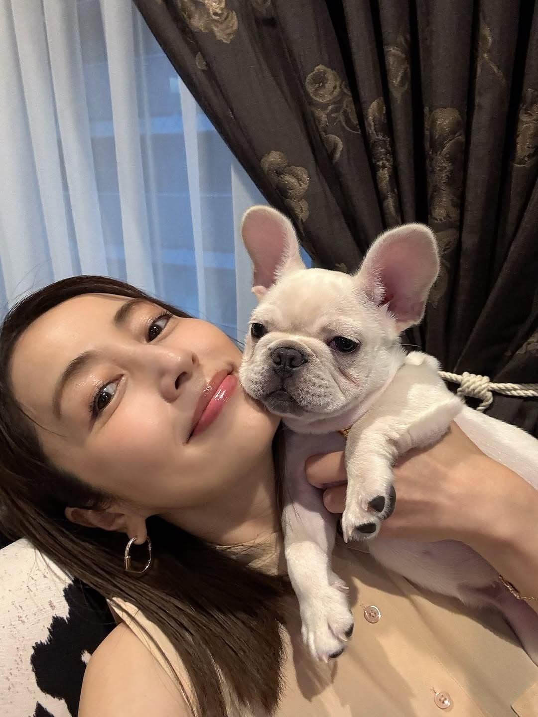 「密着感が最高」人気女優〇〇、フレンチブルとのツーショットが“癒しの極み”と話題に