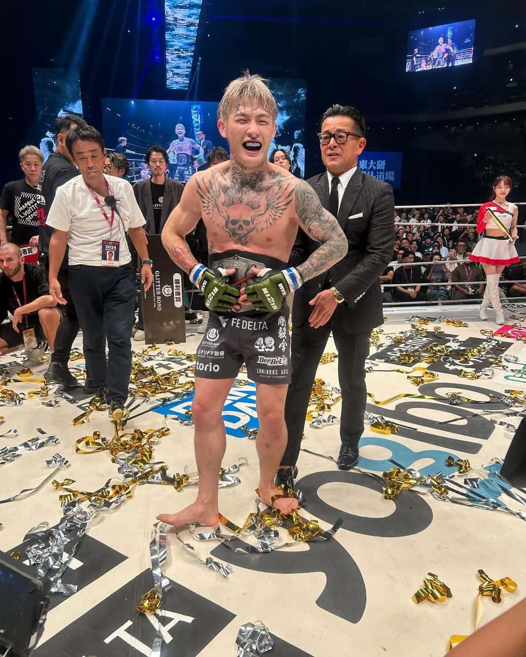 平本蓮が因縁の朝倉未来に勝利「IAM CHANPION」と笑みを浮かべる