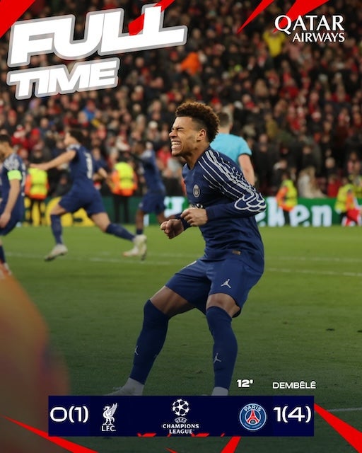 注目の一戦は死闘に…PSGがリヴァプールを下しCL8強進出！