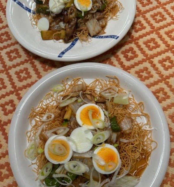 桃井かおりのカタ焼きそばアバロニソース餡掛けが野菜たっぷりでおいしそう！