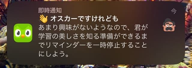 「〇〇さんに直で怒られた」ロングコートダディ堂前が話題の語学アプリでまさかの通知を受け取る…