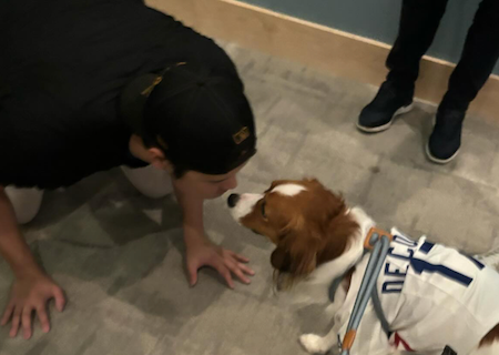 「デコピン🐶勝利の神犬💕」大谷翔平が愛犬へ熱烈Kiss💋⁉️いいね👍続々