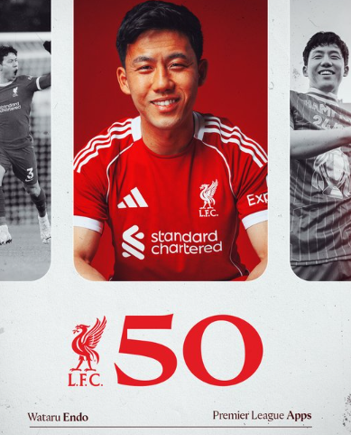 リヴァプール・遠藤航がプレミアリーグ通算50試合出場達成！ 節目の試合で勝利に貢献