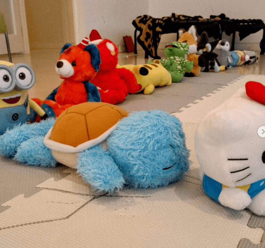 中村仁美、次男の「マッサージ店」が大盛況！ぬいぐるみたちが列をなす可愛いごっこ遊び