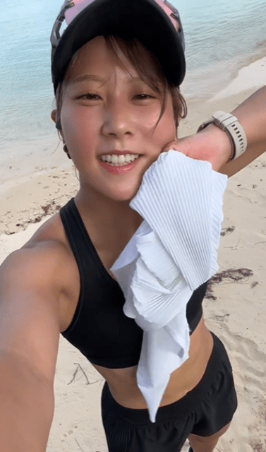 「海辺ランニング滝汗をそえて」陣在ほのか、滝汗したたるトレーニング後ムービーにファンの注目集まる！