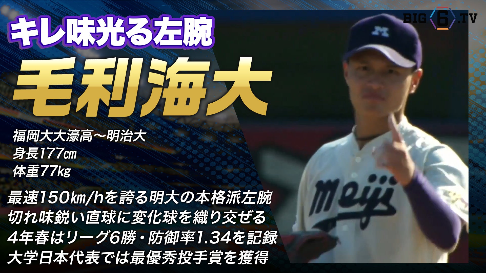 【ドラフト注目候補2025】毛利海大（明治大学）