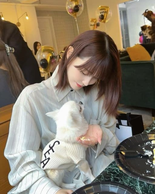 「親子して可愛い」岸明日香、おしゃれな店へ行くも自分より愛犬のほうが大きくて笑ってしまったものとは…？！