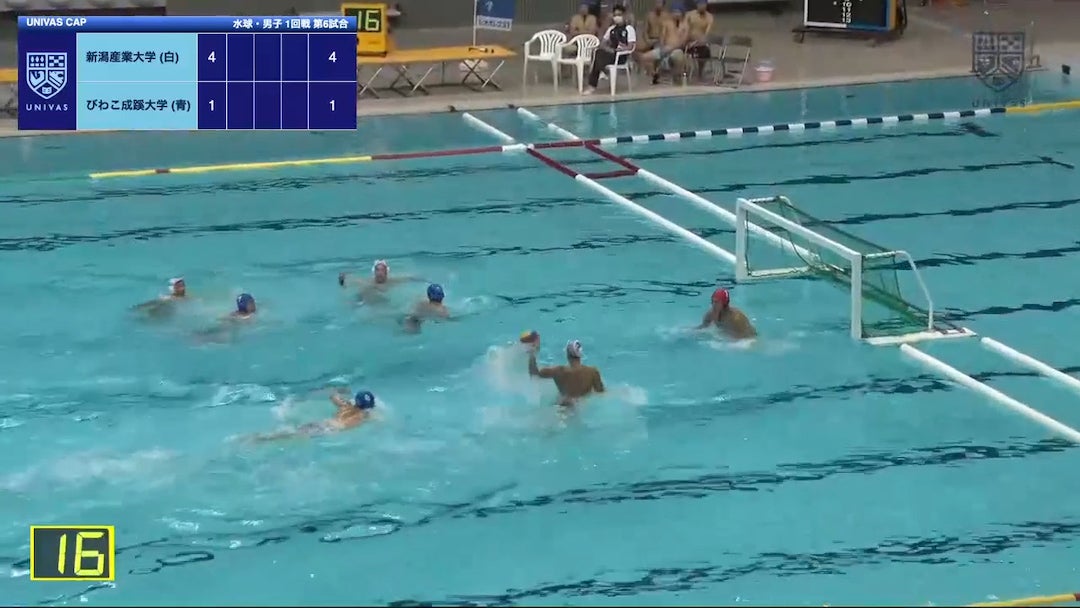 日本学生選手権水泳競技大会 水球競技 男子1回戦 新潟産業大学対びわこ成蹊大学 ハイライト Univas スポーツブル スポブル