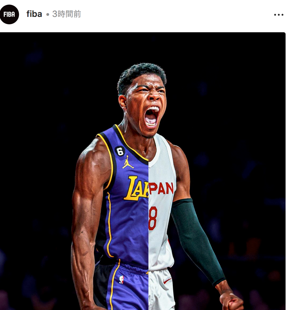 🏀八村塁、FIBAが激励🔥メッセージ⁉️「Lakers fans, help is on the way 🇯🇵👀」