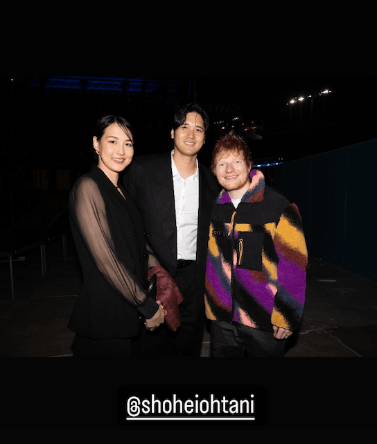 大谷翔平&真美子夫妻がエド・シーランと豪華共演