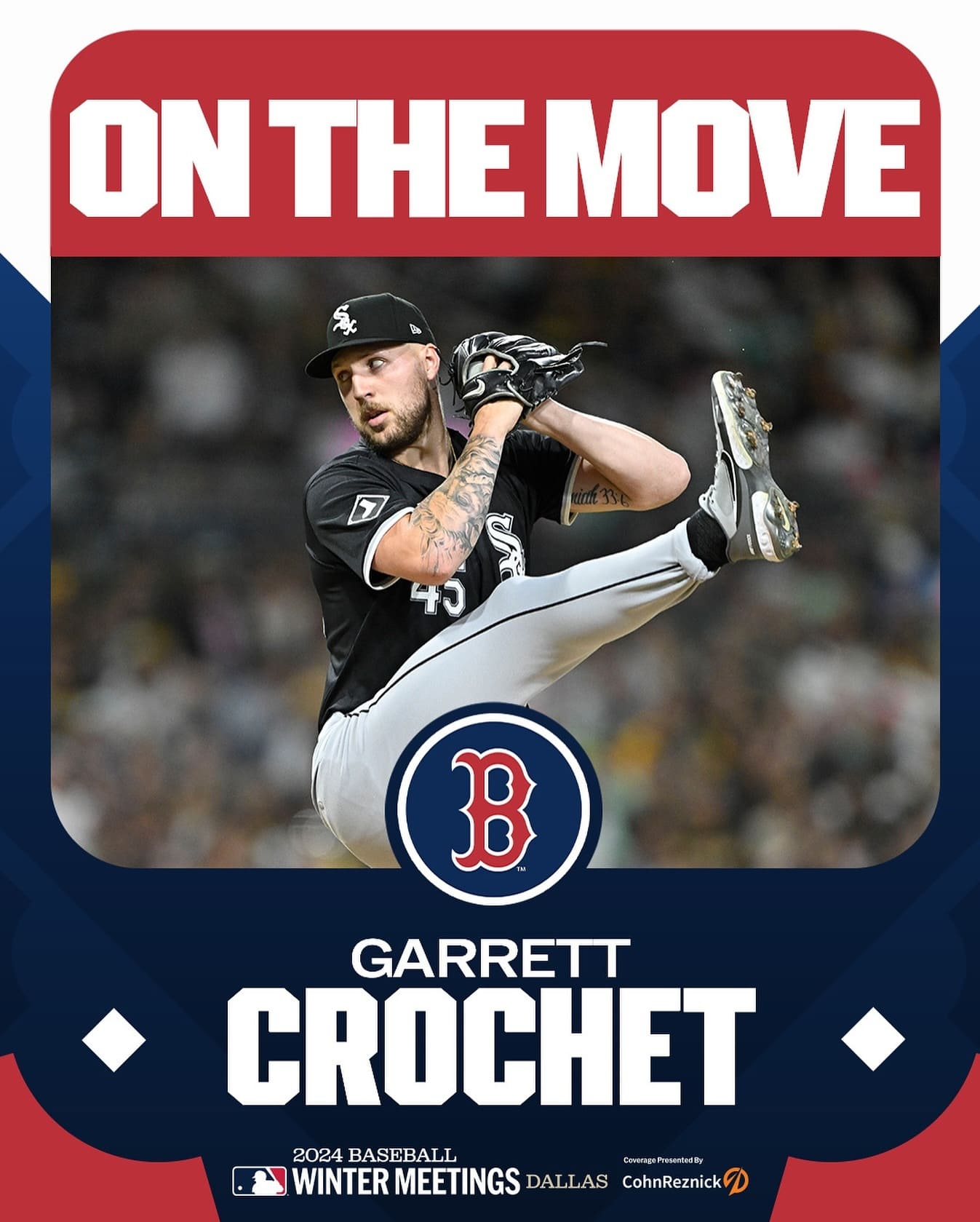 電撃”靴下”トレード！Wソックスのエース、ギャレット・クロシェがレッドソックスへ