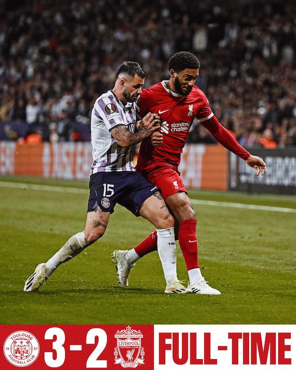 🟥リヴァプールがEL初黒星、日本代表の遠藤航は前半のみ出場👀