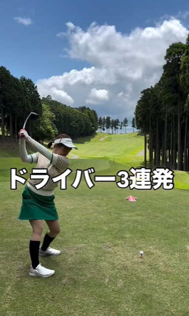 連続で聞くと…？女子ゴルフ・宮崎千瑛、ドライバー3連発ムービー公開！アナタには違いが分かる！？