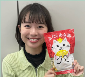 STV庭野ほのかアナ、ひな祭りに「ひにゃあられ」が到着！「今日は寒い1日ですね」