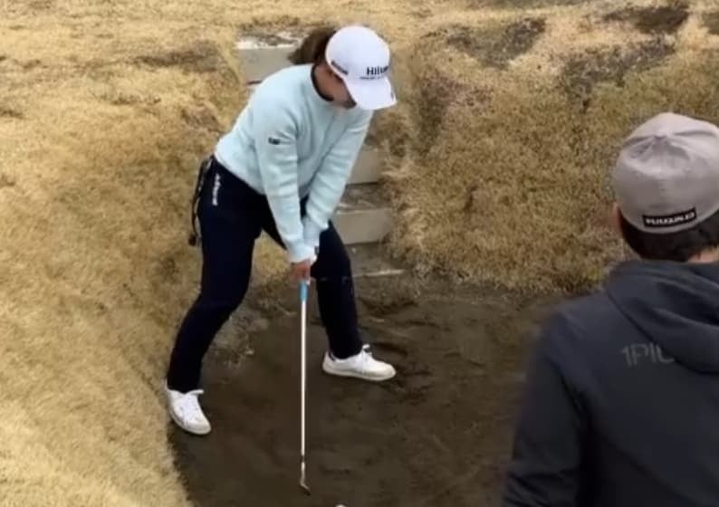 女子ゴルフ・畑岡奈紗　世界一難しいバンカーショットに挑戦！！