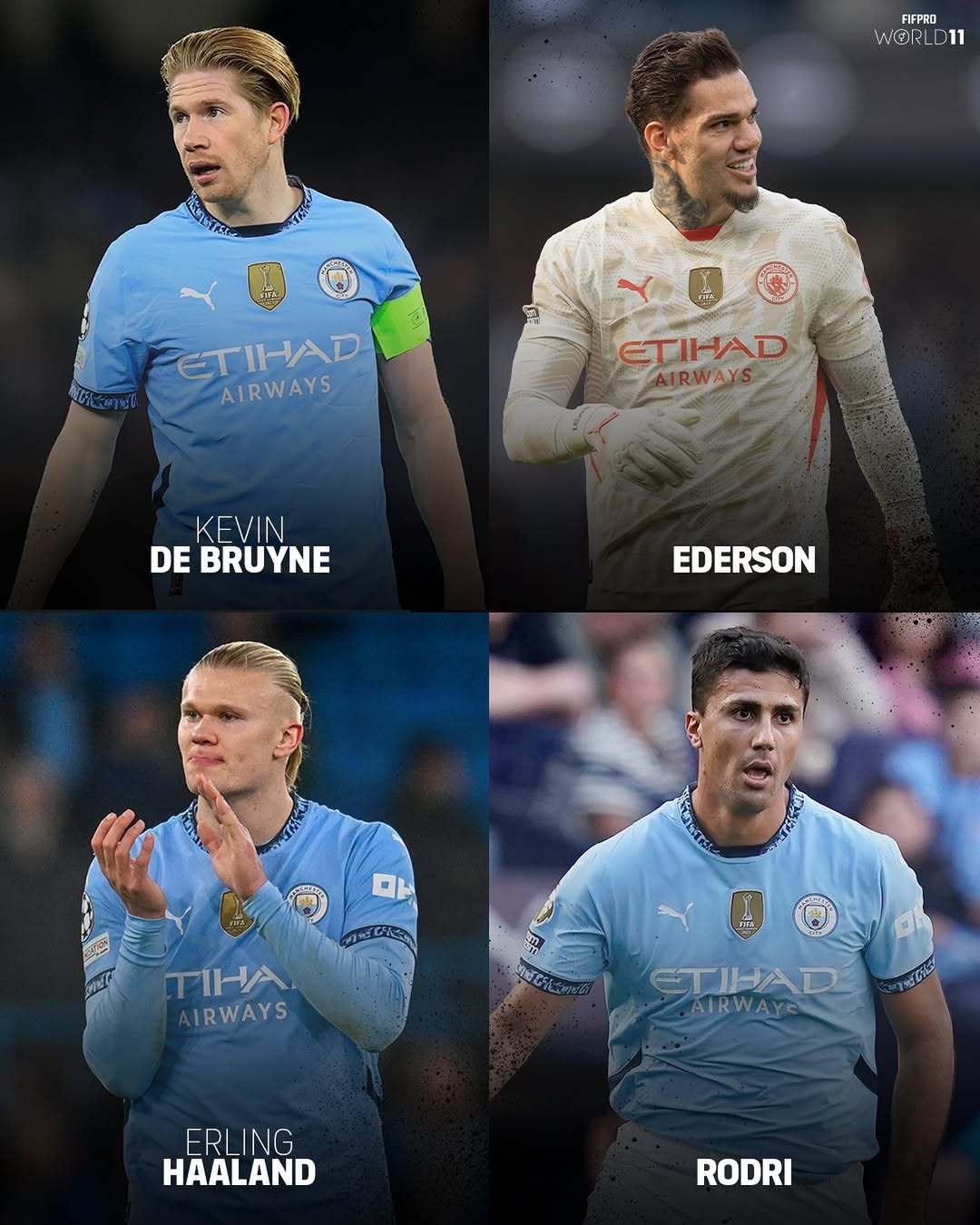 マンチェスターシティの選手ら、ベスト11に名を連ねる