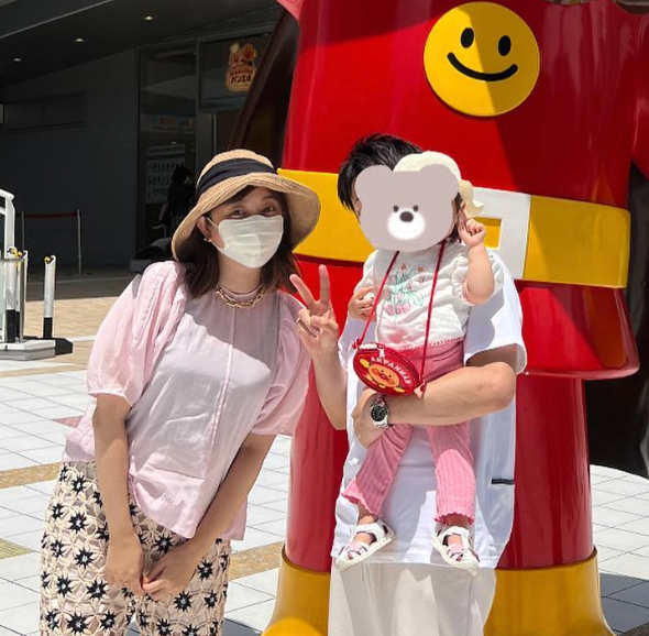 菊地亜美さんが家族でアンパンマンミュージアムへ👨‍👩‍👧💖「とっても可愛いデビュー💖」