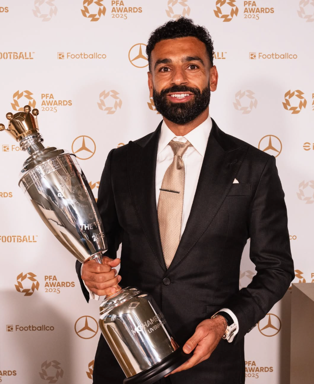 “キング”戴冠！サラー、PFA年間最優秀選手に—史上初の3度目