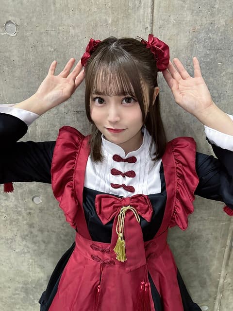 【レア品】HKT48 竹本くるみ　カプセルくじ　特賞　モバガチャ さすがにかわいいがすぎる」HKT48 竹本くるみのチャイナ〇〇コスに