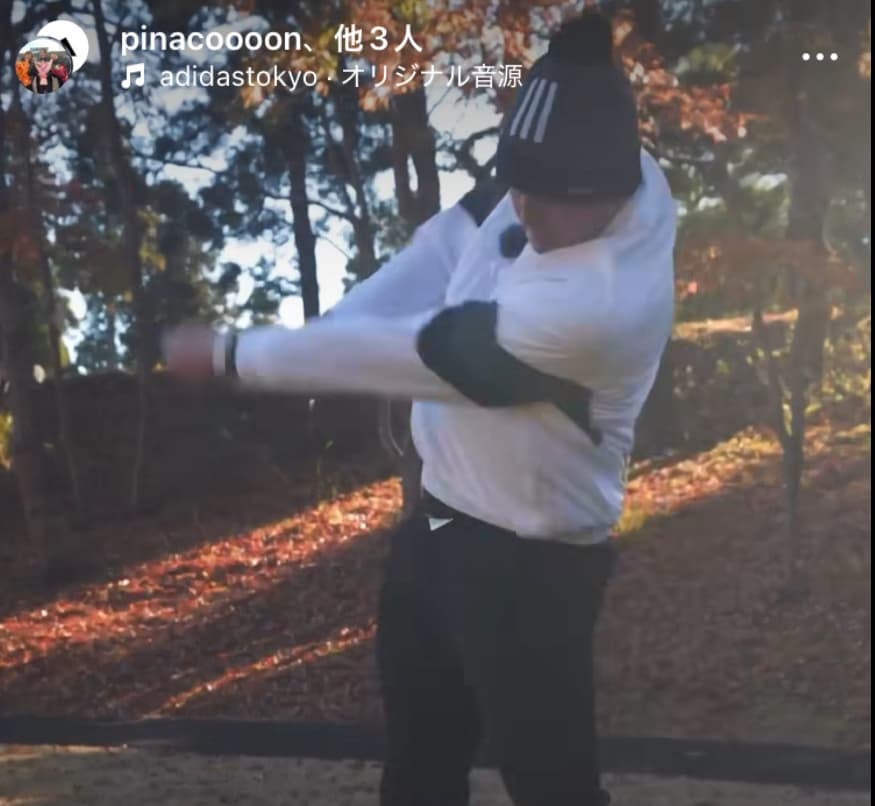 ヌートバーがゴルフで豪快スイングを披露！！渋野日向子とのキャッチボールも