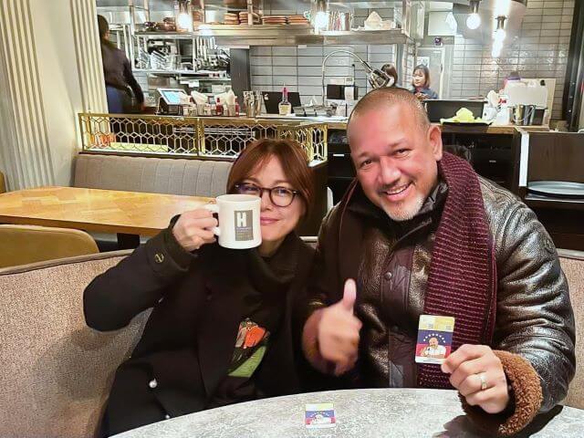 球界のレジェンドとの休日！？相川七瀬のリラックスカフェタイム。笑顔のツーショット