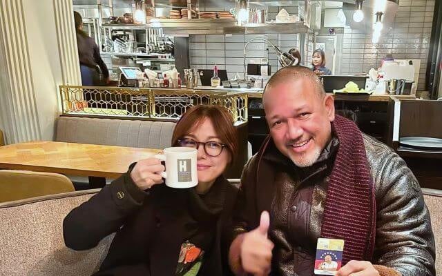 球界のレジェンドとの休日！？相川七瀬のリラックスカフェタイム。笑顔のツーショット