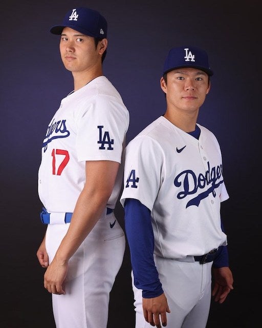 大谷翔平&山本由伸が写真撮影📸「2人ともよく似合ってる💙💙」