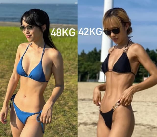 フィットネスモデル あやもむが1年の変化をビキニショットで報告