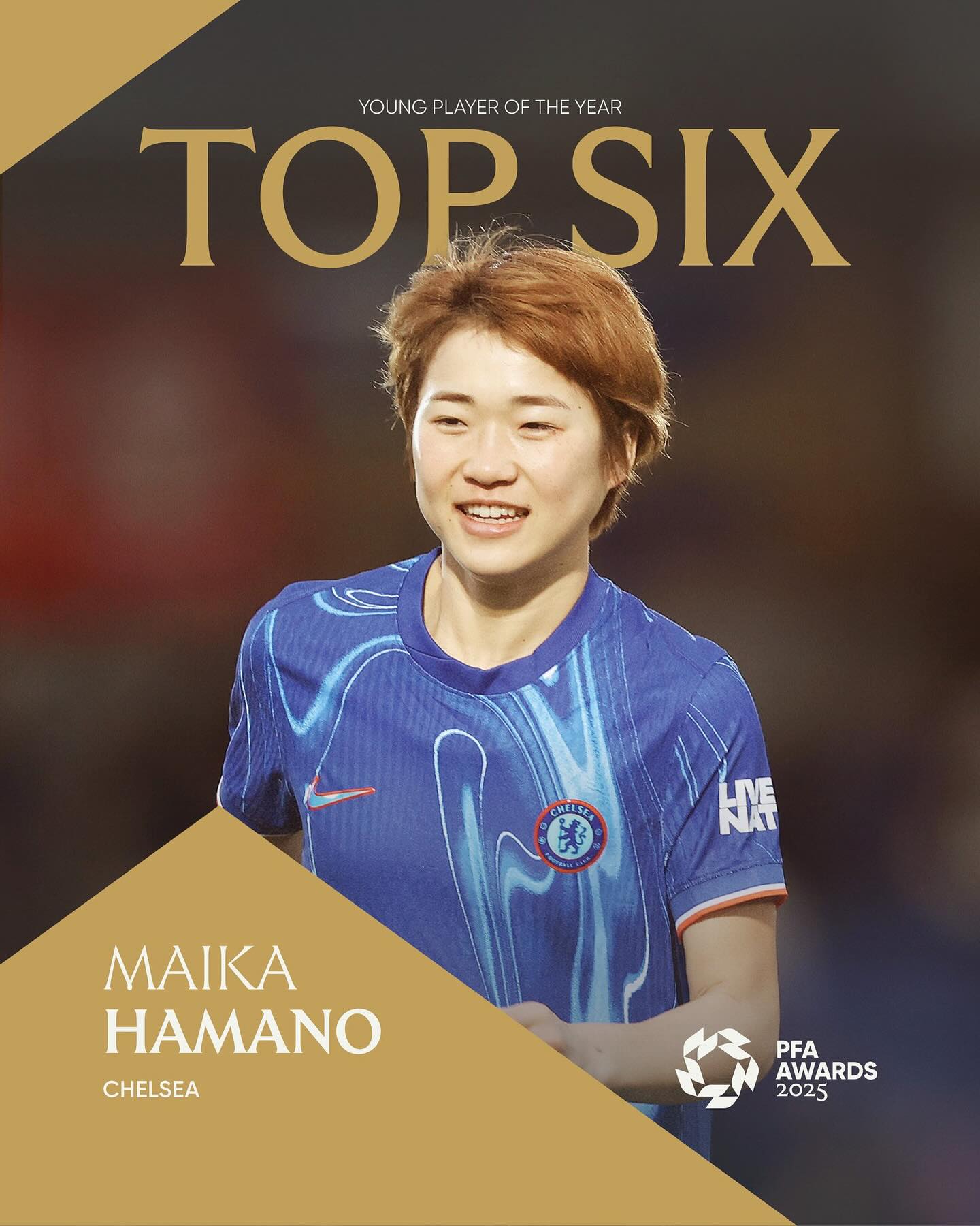 浜野まいか、PFA年間最優秀若手選手「TOP SIX」に選出　チェルシーで三冠達成の躍進評価