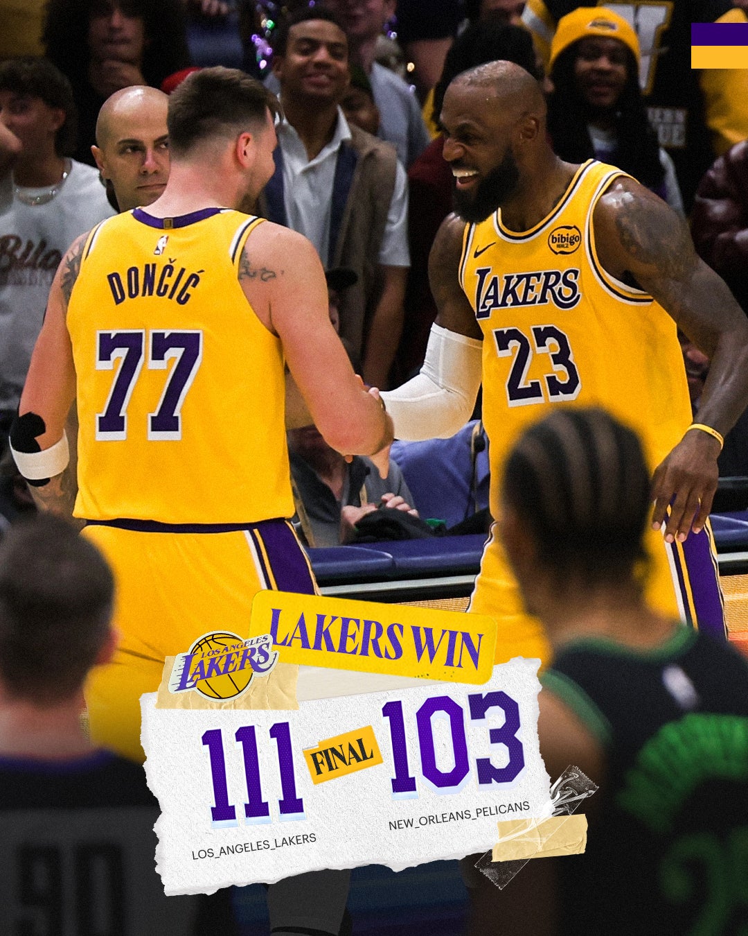 八村所属レイカーズがペリカンズとの接戦を制し、三連勝…レブロン、ドンチッチが躍動の30得点。