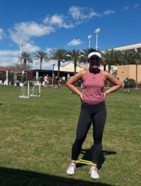 テニスプレーヤー・穂積絵莉、IWでのトレーニング後「次はマイアミ、頑張るぞ！」