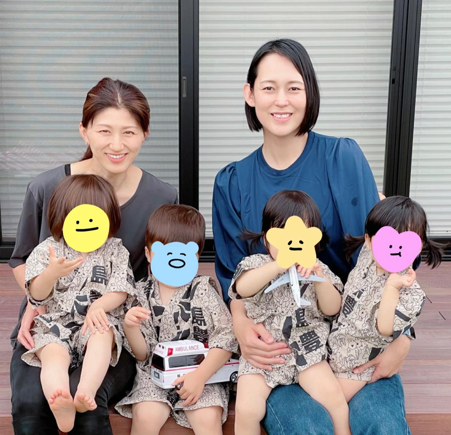「かわいすぎ😍」女バレママの”ちびっ子”たちがおそろい甚平で大はしゃぎ❗️