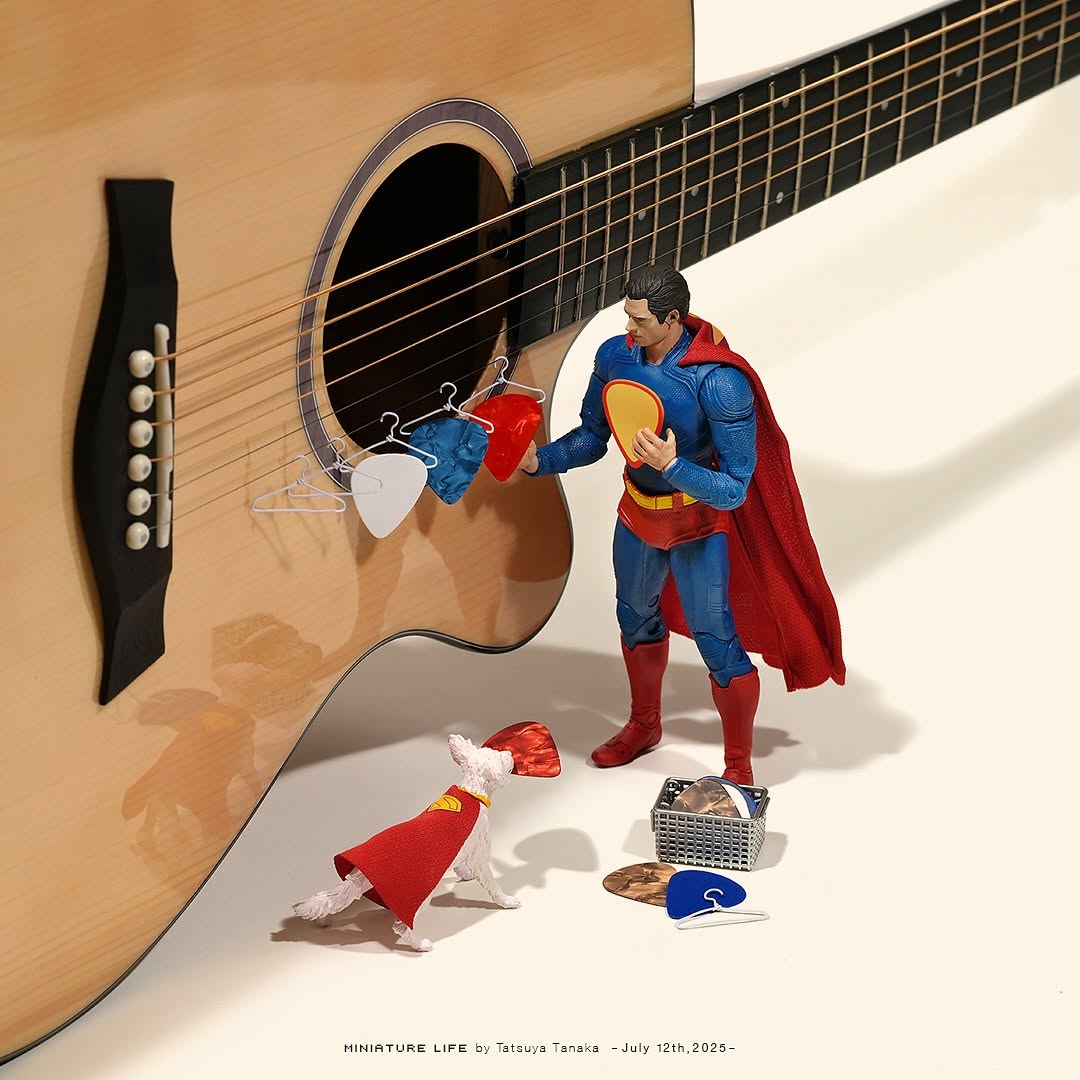 「洗濯物はまさかの〇〇！？」田中達也、新作ミニチュア作品を公開