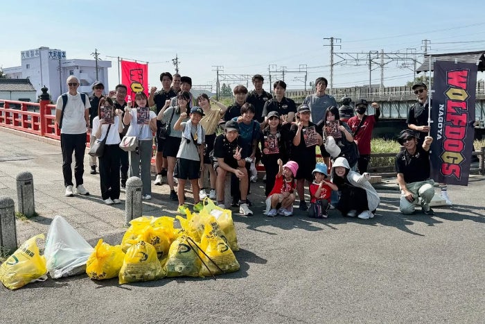 みんなでクリーン活動！ウルフドッグス名古屋の選手と一緒に大好きな街をきれいに。