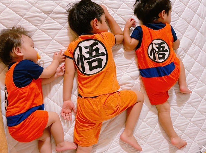 悟空と悟飯と悟天！？平愛梨さんが可愛すぎる息子3人のパジャマ姿を公開